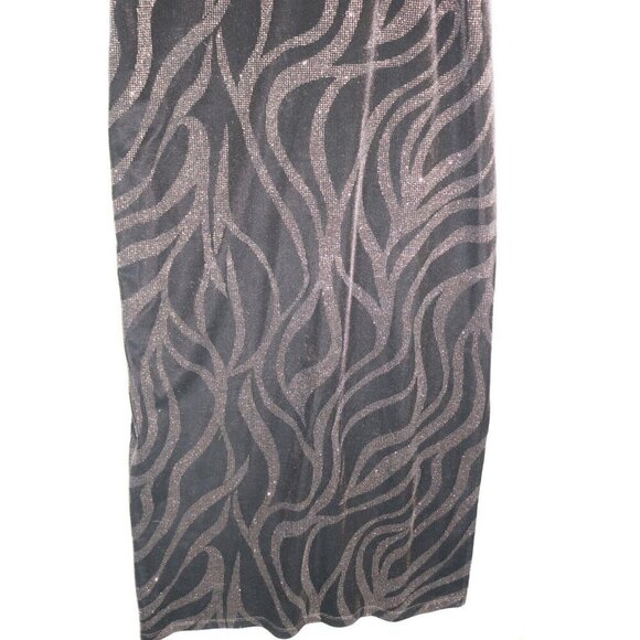 AGB Vintage Strappy Velevet Maxi Dress-Size 10-Side Slit-Whimsigoth-Glittery - Picture 8 of 12